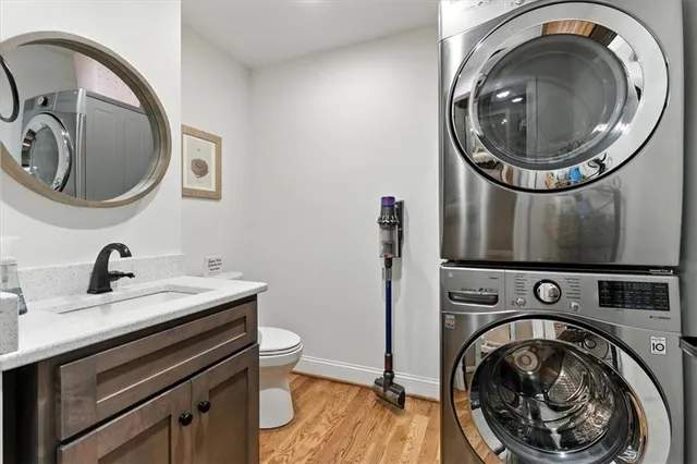 a view of balcony with furniture and wooden deck