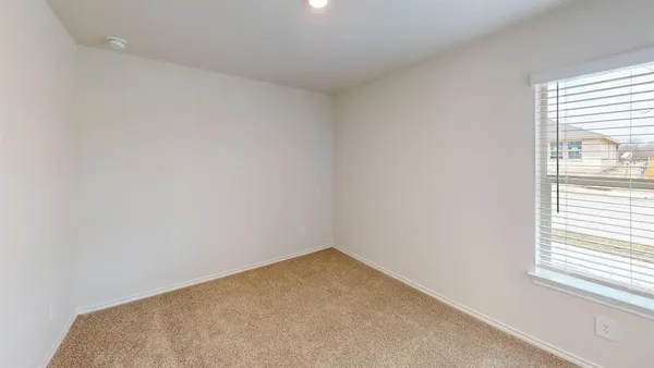 a view of a small space with a window