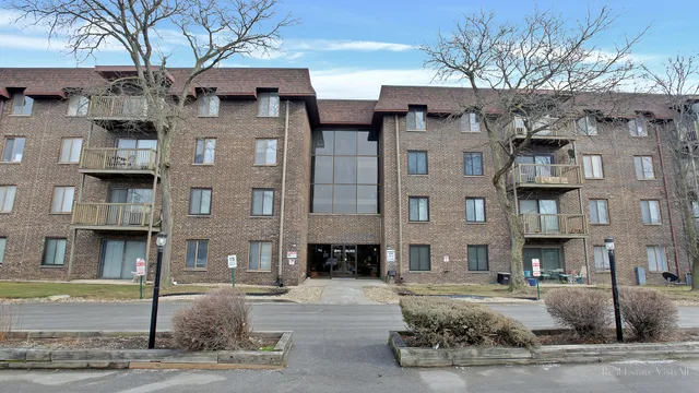 a large building with a street