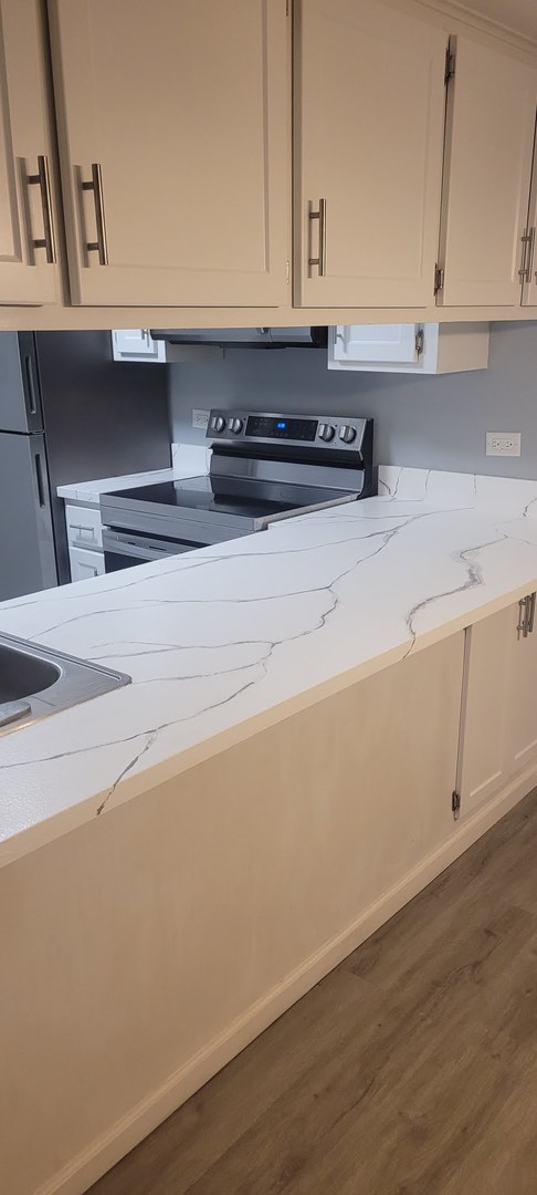 840 Elder Road, Unit A405 Homewood, IL 60430 - Photo 7 of 21 a view of kitchen with stainless steel appliances granite countertop white cabinets and a counter top