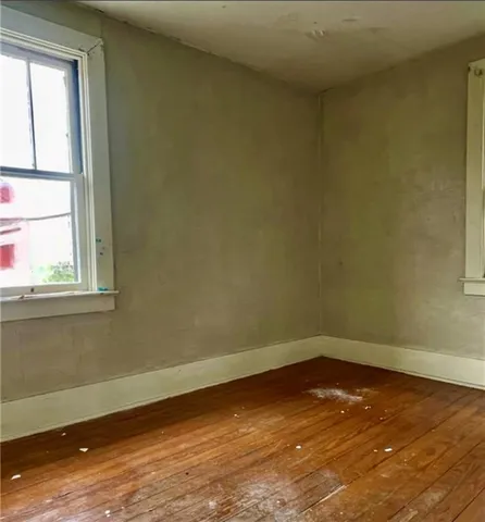 a view of a room that has a window