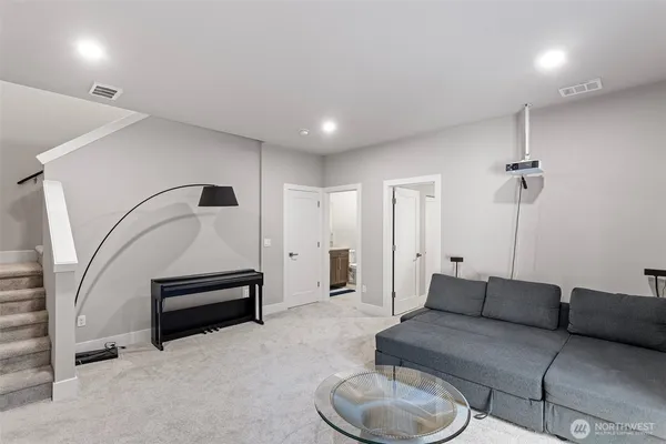 a living room with furniture
