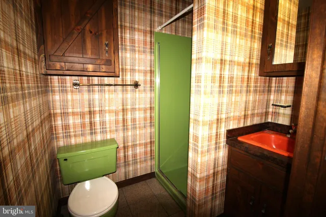 a bathroom with a toilet and a sink