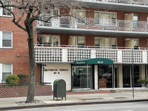 a front view of a multi story building