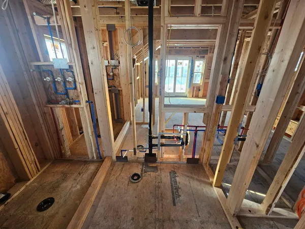 a view of an entryway with a floor