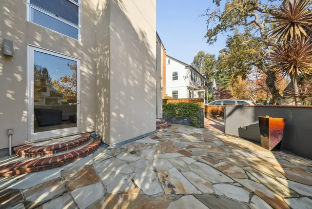 a view of a room with a large window