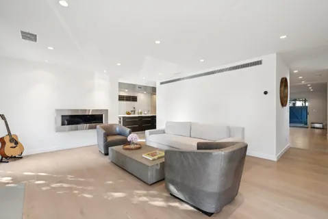 a close view of an oven and a stove in the kitchen