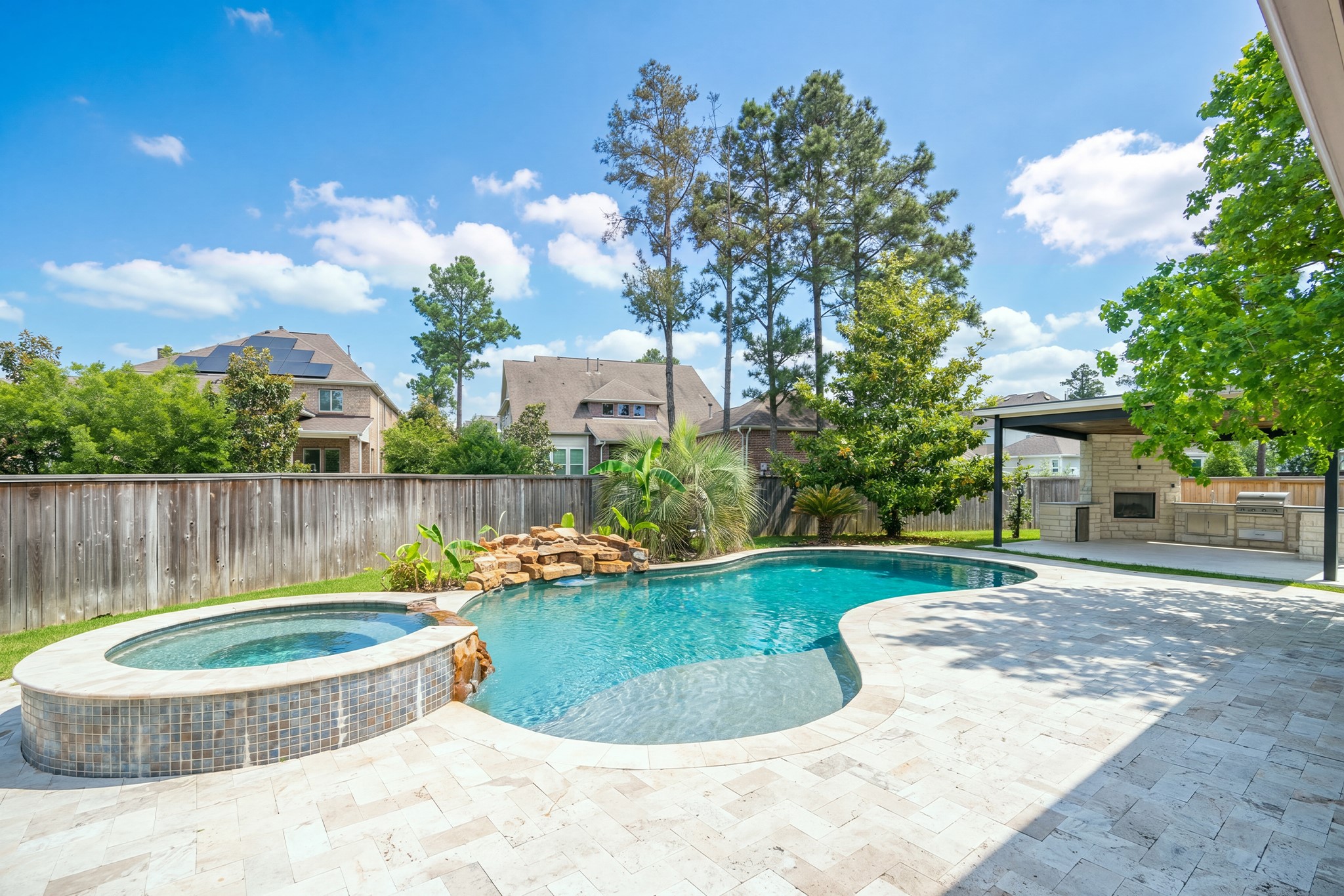 27 Hedgedale Way Spring, TX 77389 - Photo 38 of 49 a view of a swimming pool with a sitting space