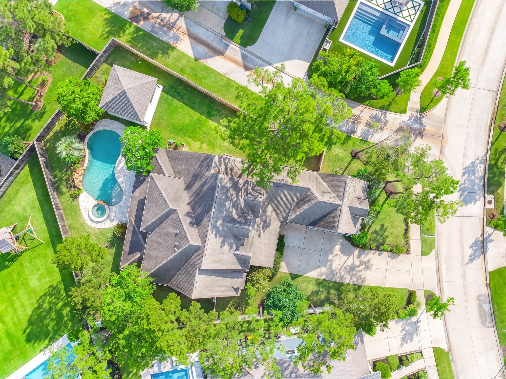 27 Hedgedale Way Spring, TX 77389 - Photo 46 of 49 an aerial view of residential house with outdoor space and trees all around