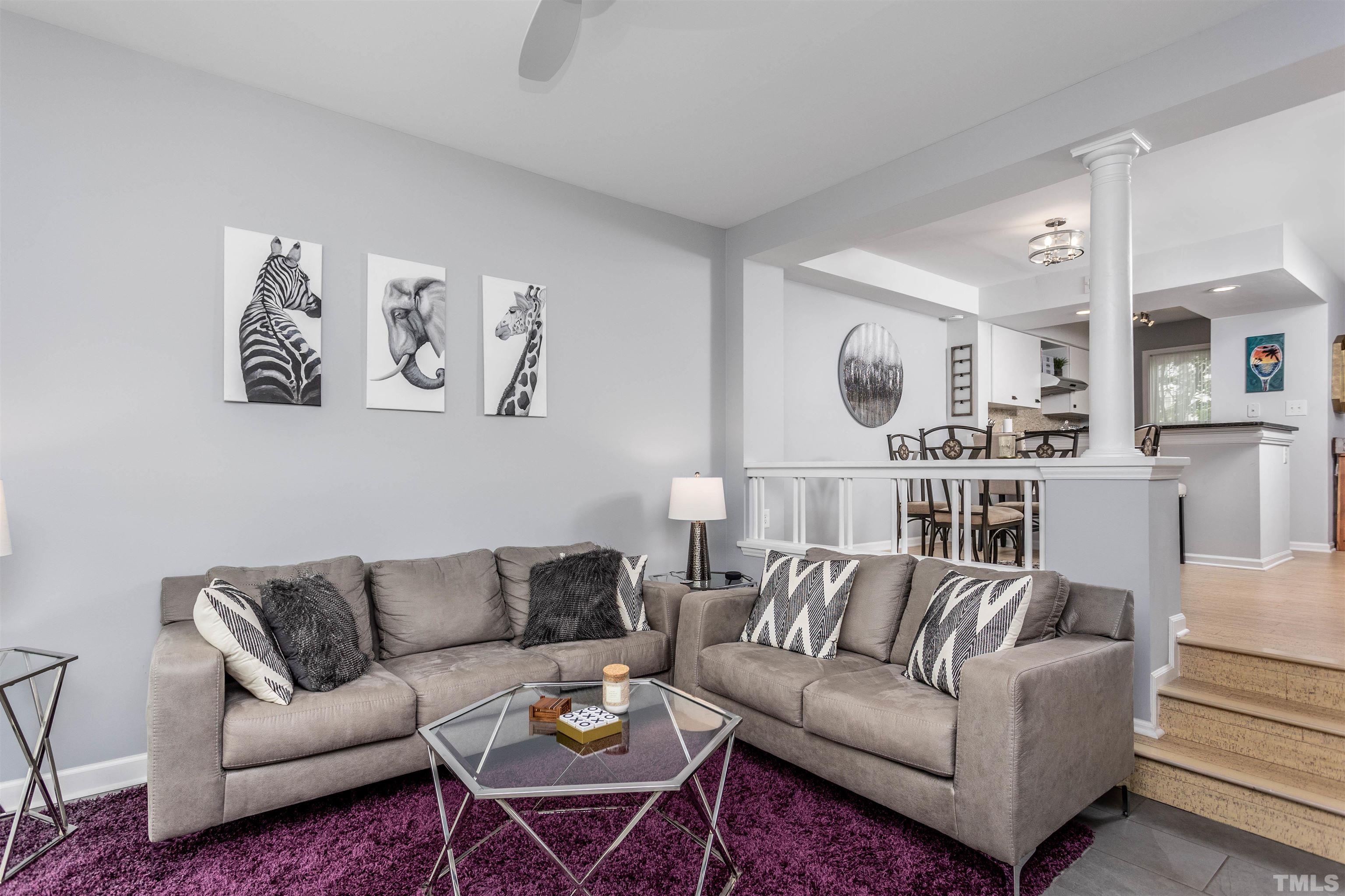 1024 Brighthurst Drive, Unit 1024 Raleigh, NC 27605 - Photo 14 of 30 a living room with furniture and kitchen view