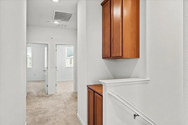 an empty room with closet