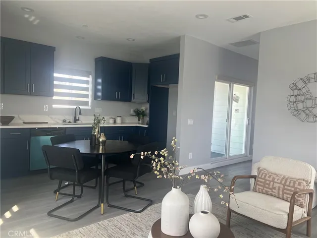 a workspace with furniture and window