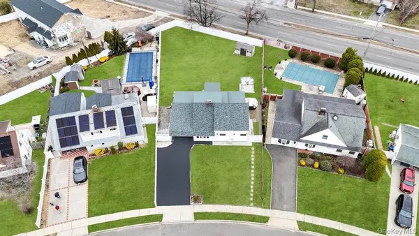 an aerial view of multiple house