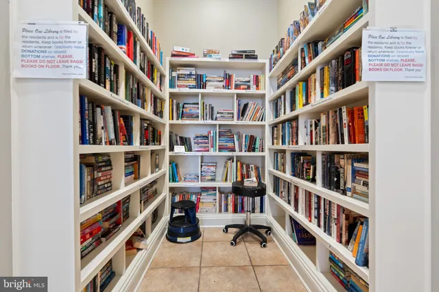 a bookshelf and a book shelf in a room