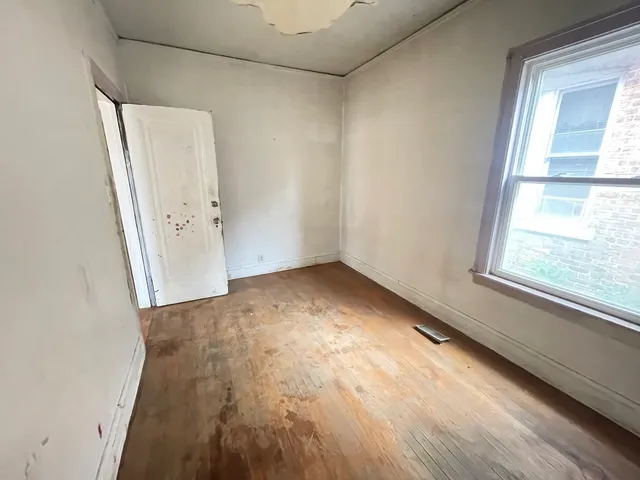 an empty room with a window