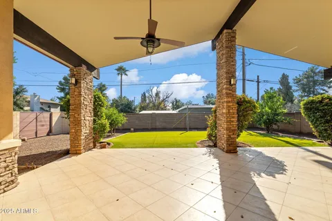a view of a terrace with chairs