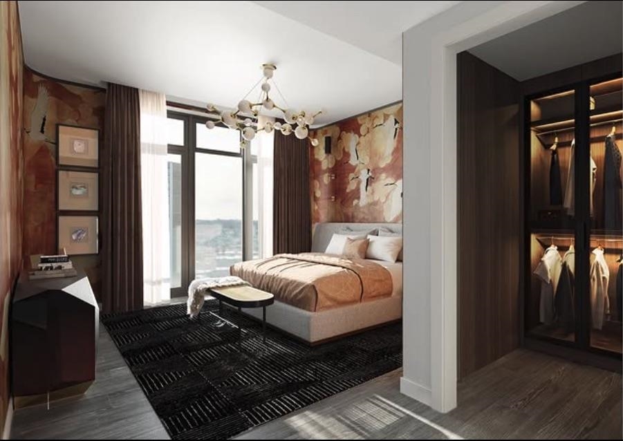 320 Adolphus Avenue, Unit 815 Cliffside Park, NJ 07010 - Photo 4 of 25 a bedroom with a bed wooden floor and a rug