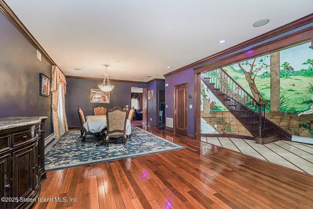 a living room with a large window