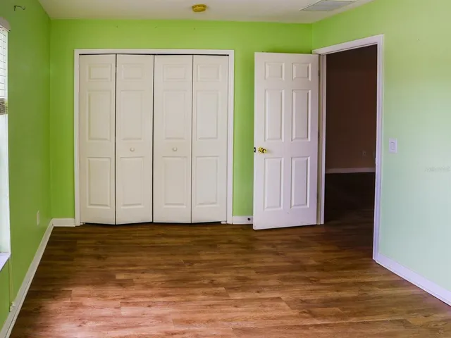 a view of wooden door