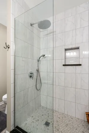a bathroom with a shower