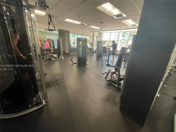 a gym hall with exercise machine