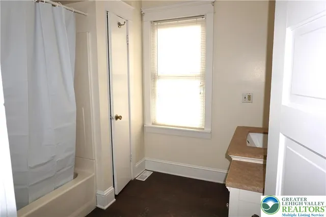 a view of an entryway with a window