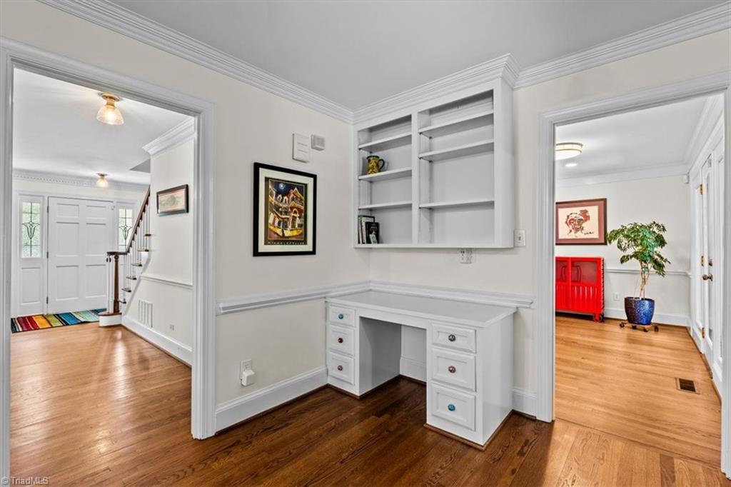 1608 Fox Hollow Road Greensboro, NC 27410 - Photo 8 of 44 Built-in shelving and desk