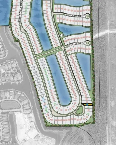 an outdoor view with a swimming pool