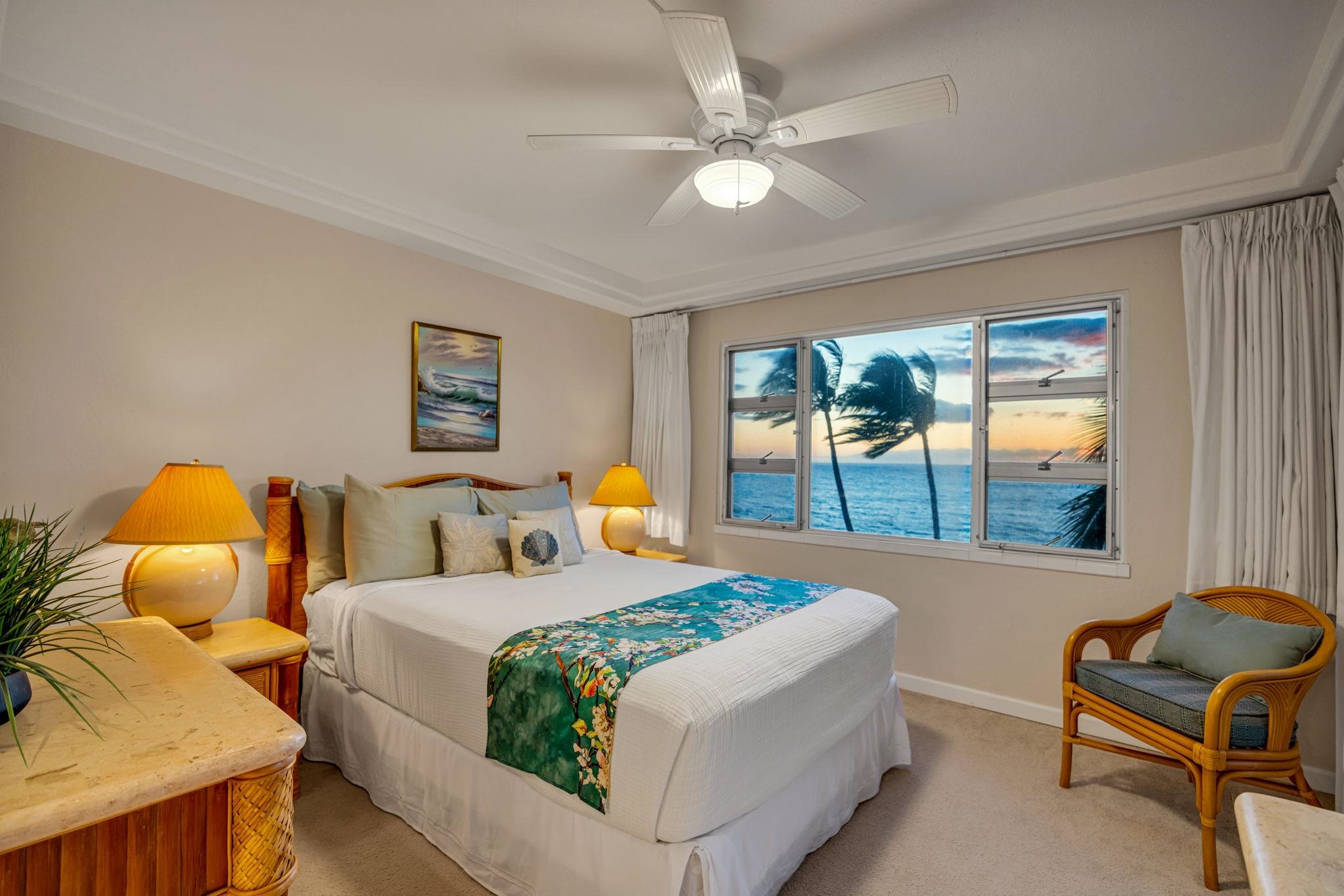 2430 South Kihei Road, Unit 515 Kihei, HI 96753 - Photo 27 of 50 a bedroom with a bed and a window