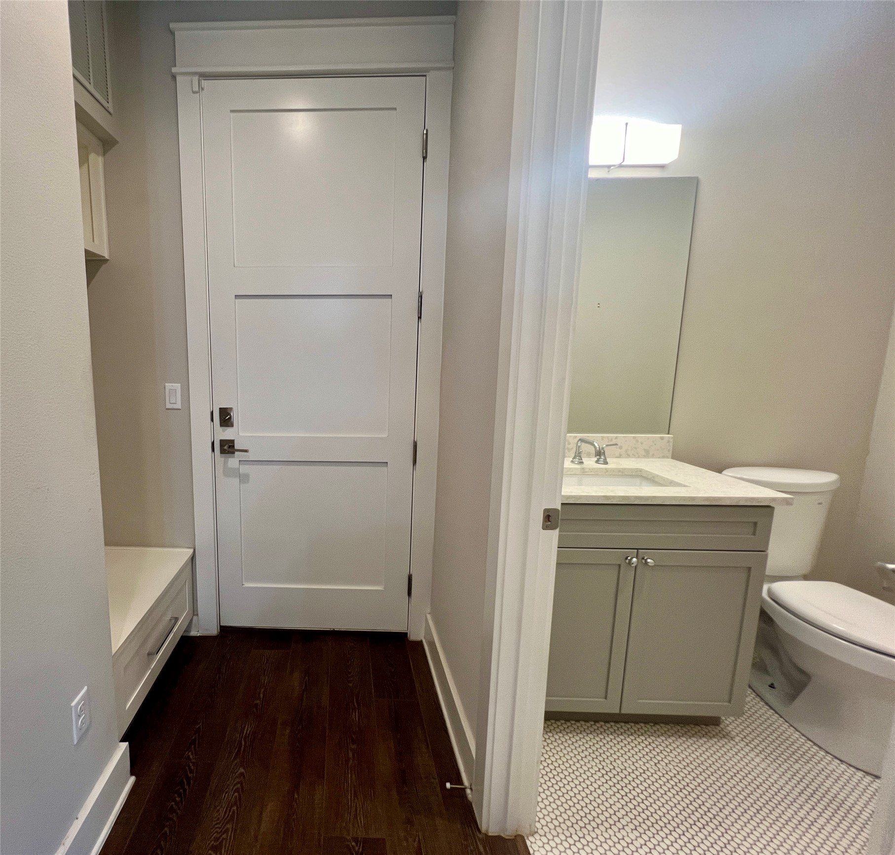 6515 Davis Lane, Unit 10 Austin, TX 78749 - Photo 8 of 22 A compact half bath with stylish vanity provides convenient facilities.