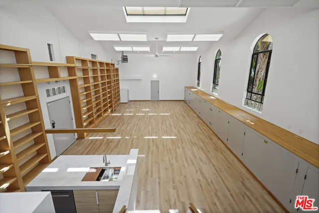 a room with a storage and utility