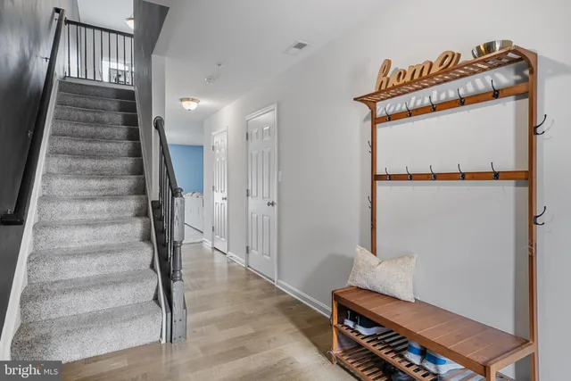 a view of an entryway with staircase