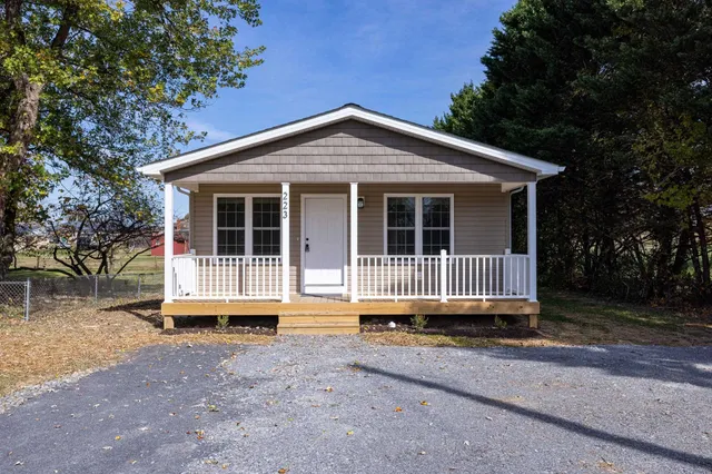 a view of a house with a large window