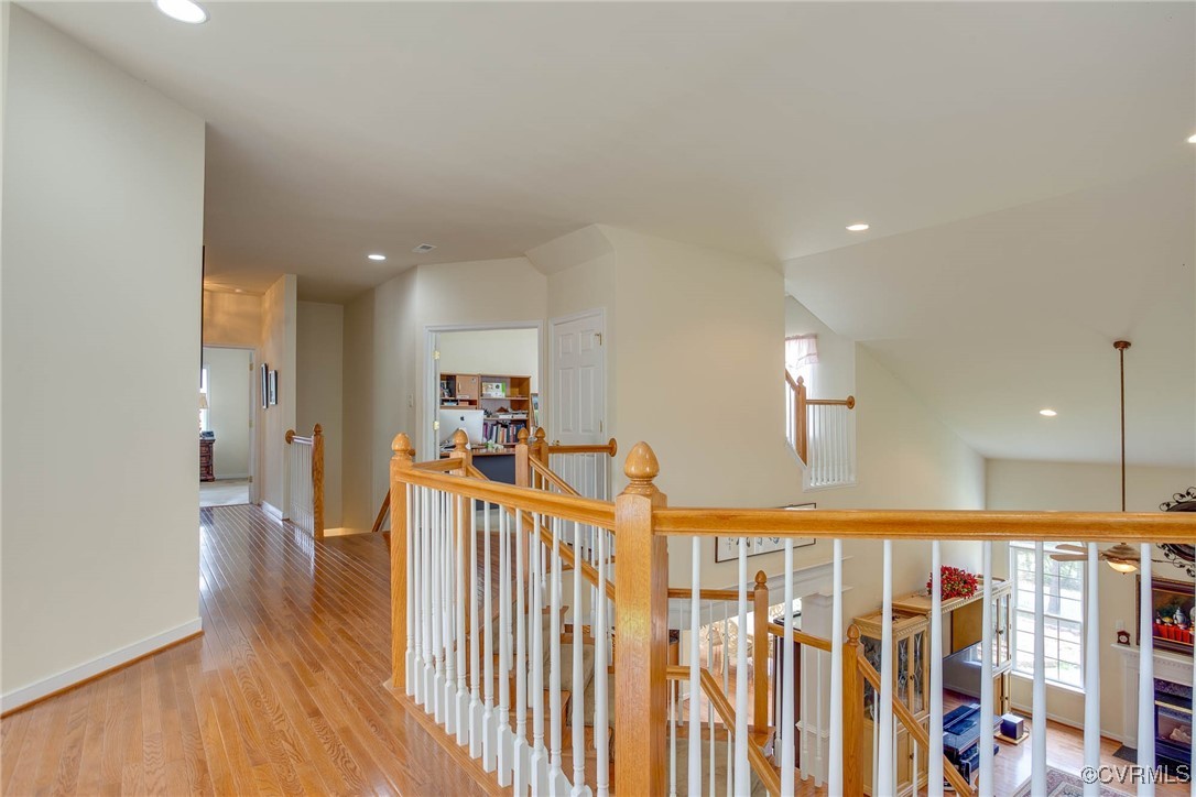 1306 Bach Terrace Midlothian, VA 23114 - Photo 19 of 50 a view of a hallway with a large window and wooden floor