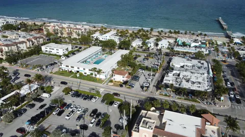 an aerial view of a city