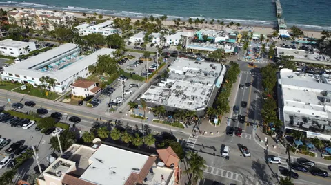 an aerial view of a city
