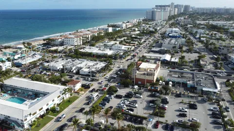 an aerial view of a city