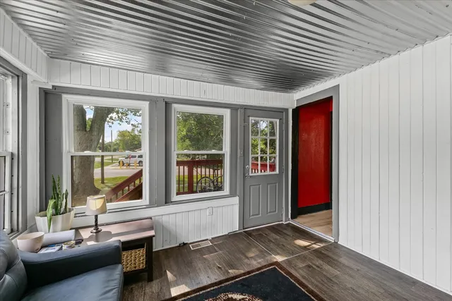 a living room with furniture