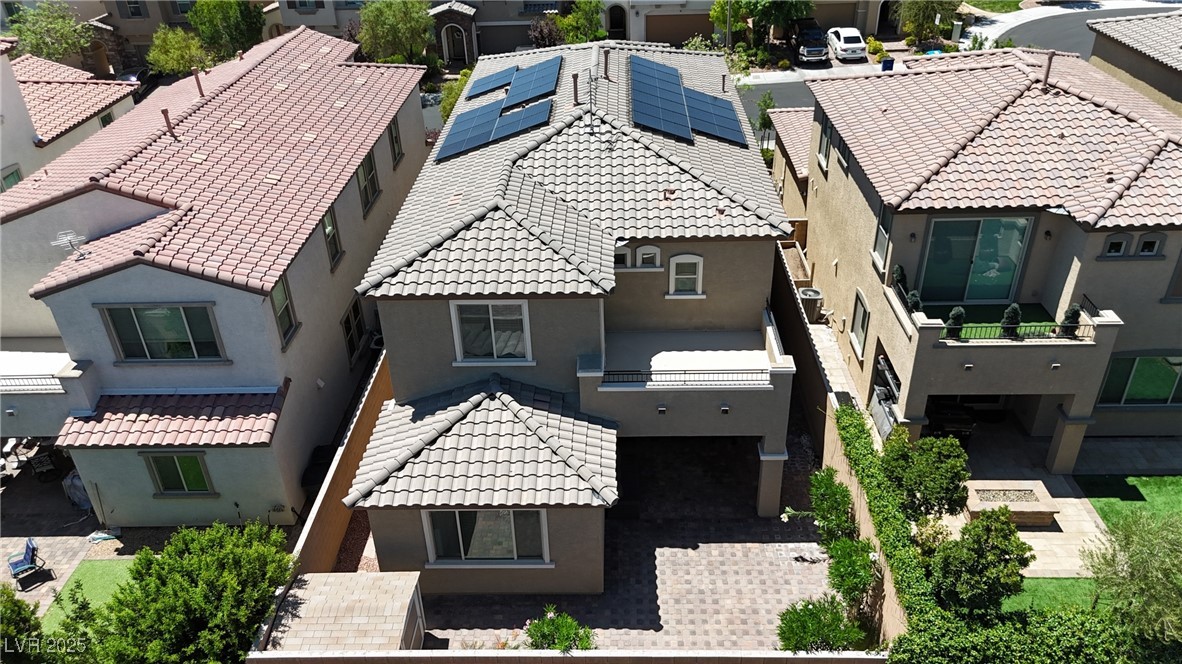 Aerial perspective of suburban area
