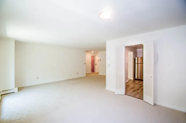 an empty room with closet