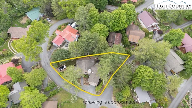 an aerial view of a house