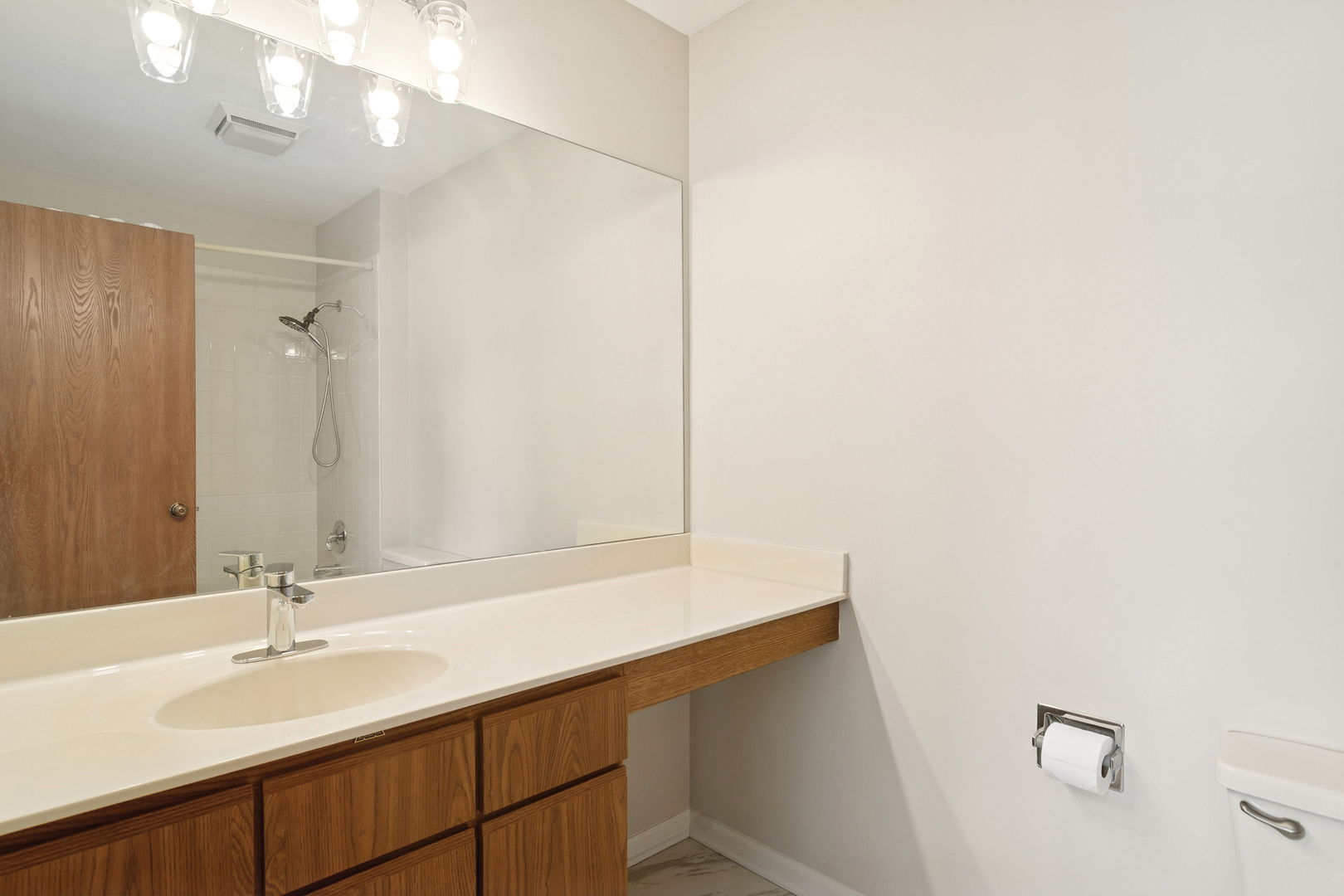 988 Ridgefield Lane Wheeling, IL 60090 - Photo 14 of 18 a bathroom with a sink and a mirror