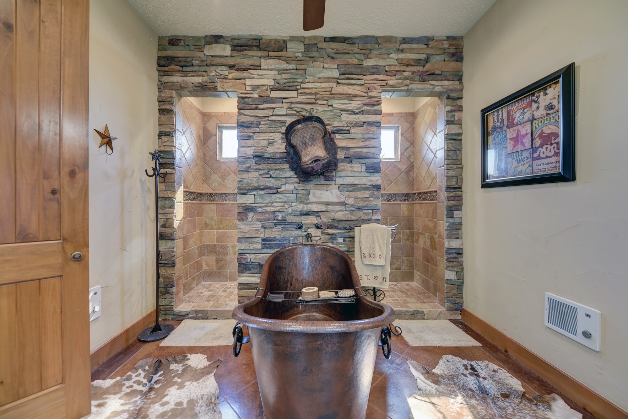 41968 Kelley Road Hempstead, TX 77445 - Photo 21 of 50 Primary bathroom, copper tub and walk-in shower