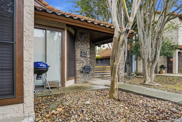 a view of a entryway door front of house