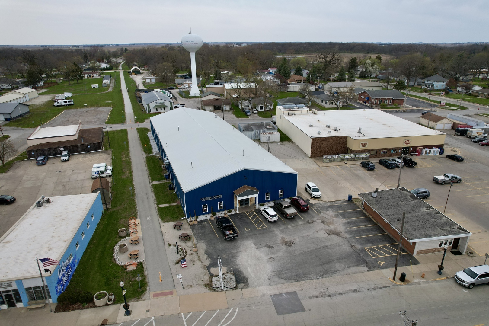 an aerial view of a city