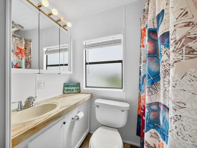 a bathroom with a sink a mirror and a toilet