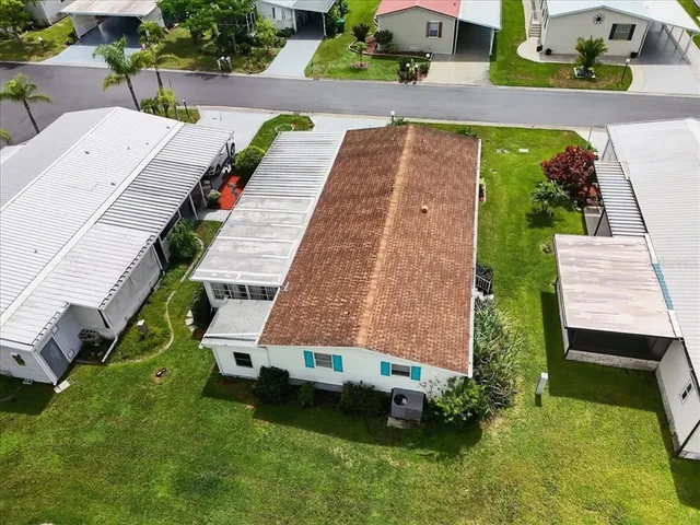 an aerial view of a house