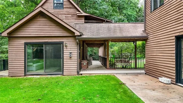 a view of a backyard with a garden