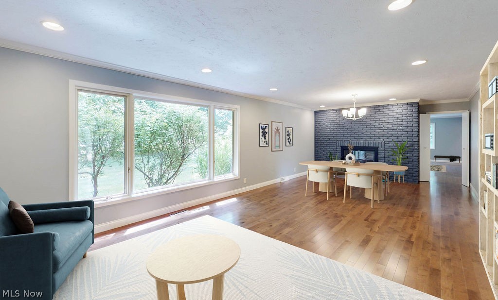3161 Lander Road Pepper Pike, OH 44124 - Photo 10 of 26 Another view of the great room featuring a wall of floor to ceiling windows - virtually staged