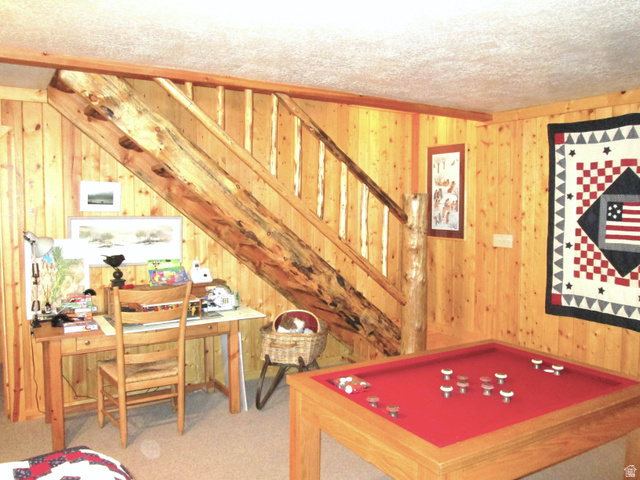 6210 Mountain View Road, Unit 133 Coalville, UT 84017 - Photo 53 of 87 The staircase to the lower level family room with a fly-tying or puzzle building area.
